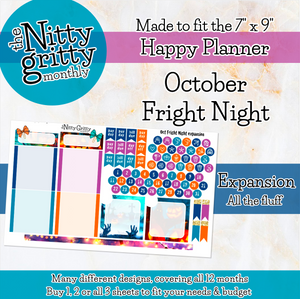 October Fright Night Halloween - The Nitty Gritty Monthly - Happy Planner Classic