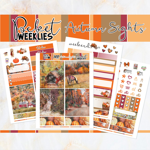 Autumn Sights - POCKET Mini Weekly Kit Planner stickers