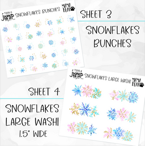 SNOWFLAKES • Sticker Theme Collection • Washi, Swags, Tabs, Deco (T-205)