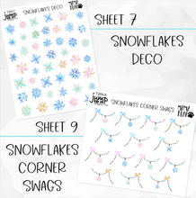 Load image into Gallery viewer, SNOWFLAKES • Sticker Theme Collection • Washi, Swags, Tabs, Deco (T-205)