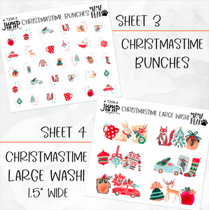 CHRISTMASTIME • Sticker Theme Collection • Washi, Swags, Tabs, Deco (T-206)