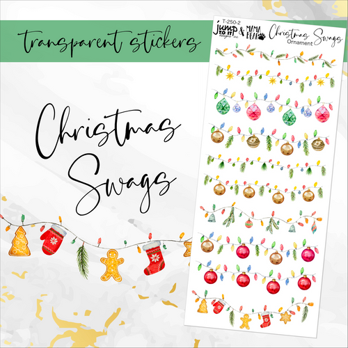 Holiday Christmas Ornament Swags sheet - planner stickers          (T-250-2)