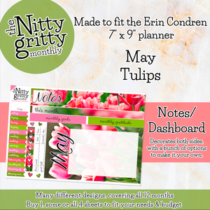 May Tulips - The Nitty Gritty Monthly - Erin Condren Vertical Horizontal