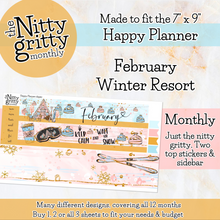 Load image into Gallery viewer, February Winter Resort - The Nitty Gritty Monthly - Happy Planner Classic