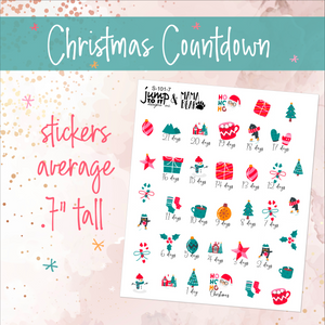 Christmas Countdown stickers - 21 days          (S-101-7)