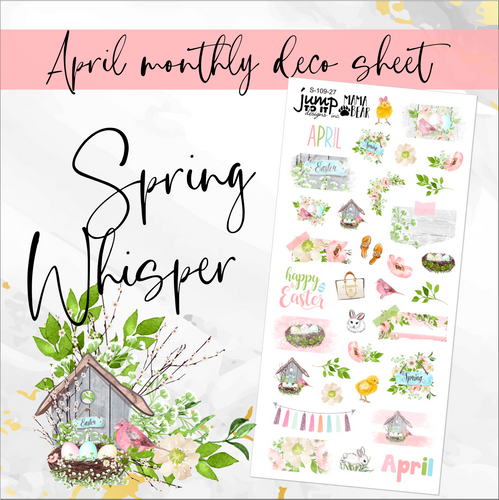 April Spring Whisper Deco sheet - planner stickers          (S-109-27)