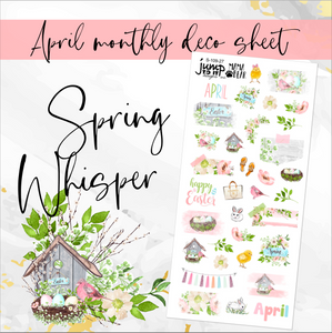 April Spring Whisper Deco sheet - planner stickers          (S-109-27)