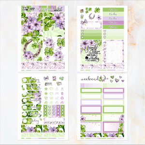 St. Pat's Day floral - POCKET Mini Weekly Kit Planner stickers