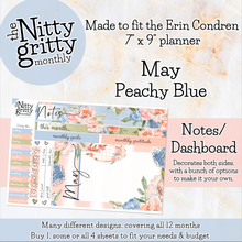Load image into Gallery viewer, May Peachy Blue - The Nitty Gritty Monthly - Erin Condren Vertical Horizontal