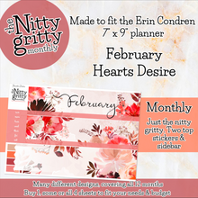Load image into Gallery viewer, February Hearts Desire - The Nitty Gritty Monthly - Erin Condren Vertical Horizontal