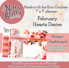 Load image into Gallery viewer, February Hearts Desire - The Nitty Gritty Monthly - Erin Condren Vertical Horizontal