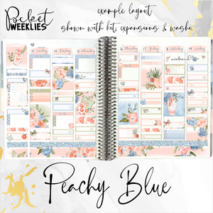 Peachy Blue - POCKET Mini Weekly Kit Planner stickers