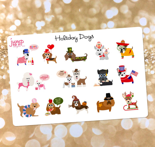 Holiday Dog stickers               (S-115-1)