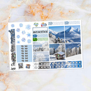 Winter Alps sampler stickers - for Happy Planner, Erin Condren Vertical and Horizontal Planners