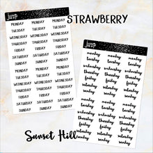 Load image into Gallery viewer, Foil WEEKDAY stickers - Erin Condren Happy Planner B6 Hobo