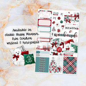 Holly Jolly sampler stickers - for Happy Planner, Erin Condren Vertical and Horizontal Planners