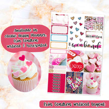 Load image into Gallery viewer, Sweet Valentine sampler stickers - for Happy Planner, Erin Condren Vertical and Horizontal Planners