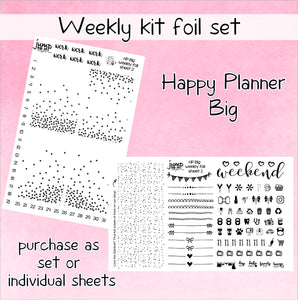 Foil weekly kit BUNDLE - Happy Planner BIG stickers  (F-110)