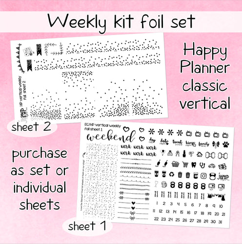 Foil weekly kit BUNDLE - Happy Planner classic stickers  (F-109)