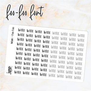 Foil Planner Stickers - WORK text - Erin Condren Happy Planner B6 Hobo