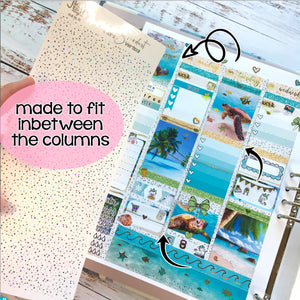 Foil Planner Stickers - STARDUST VERTICAL Foil Washi strips - Erin Condren Hobonichi B6