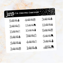 Load image into Gallery viewer, Foil Planner Stickers - Christmas Countdown - Erin Condren Happy Planner B6 Hobo - winter activities