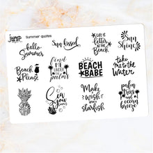 Load image into Gallery viewer, Foil Planner Stickers - SUMMER QUOTES - Erin Condren Happy Planner Big Mini B6 Hobo
