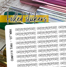 Load image into Gallery viewer, Foil Planner Stickers - CONFETTI HEADERS - Erin Condren Happy Planner B6 Hobo - tabs