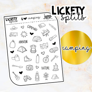 Foil - Lickety Splits - CAMPING - planner stickers Erin Condren Happy Planner B6 Hobo - RV