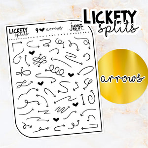 Foil - Lickety Splits - ARROWS - planner stickers Erin Condren Happy Planner B6 Hobo - accents
