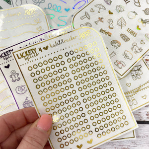 Foil - Lickety Splits - HABIT TRACKER - planner stickers Erin Condren Happy Planner B6 Hobo -chores