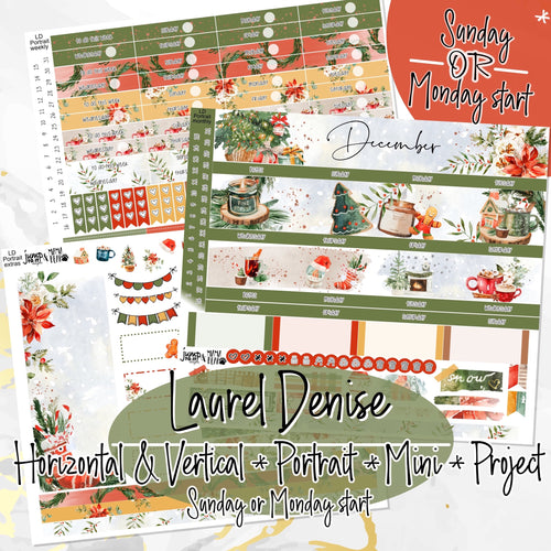 December Cozy Night Christmas -for Laurel Denise Planner stickers - Portrait, Mini, Vertical, Horizontal & Project