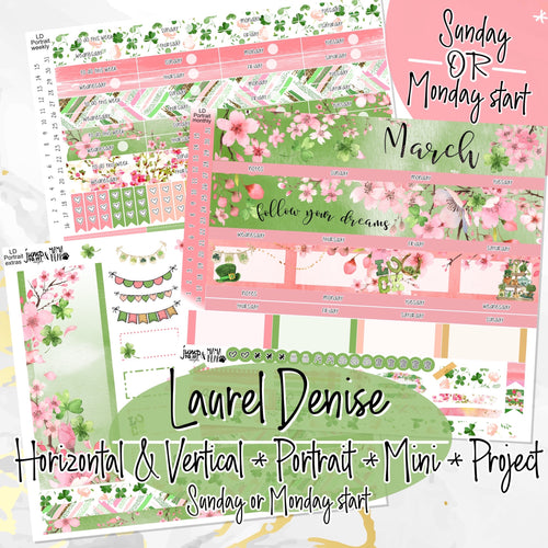 March Spring Dreaming -for Laurel Denise Planner stickers - Portrait, Mini, Vertical, Horizontal & Project
