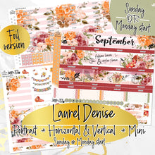 Load image into Gallery viewer, September Harvest Blush FOIL -for Laurel Denise Planner stickers - Portrait, Mini, Vertical, Horizontal &amp; Project