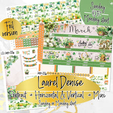 Load image into Gallery viewer, March Shamrock Dreams FOIL -for Laurel Denise Planner stickers - Portrait, Mini, Vertical, Horizontal &amp; Project