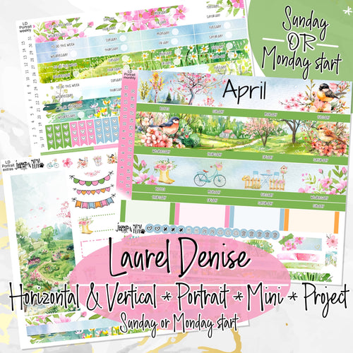 April Spring Fever -for Laurel Denise Planner stickers - Portrait, Mini, Vertical, Horizontal & Project