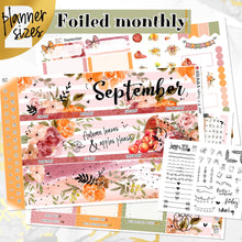 Load image into Gallery viewer, September Harvest Blush FOILED monthly - Erin Condren Vertical Horizontal 7&quot;x9&quot;, Happy Planner Classic