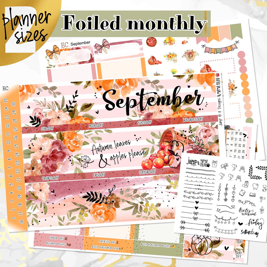 September Harvest Blush FOILED monthly - Erin Condren Vertical Horizontal 7