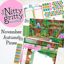 Load image into Gallery viewer, November Autumn Pines - The Nitty Gritty Monthly - Erin Condren Vertical Horizontal