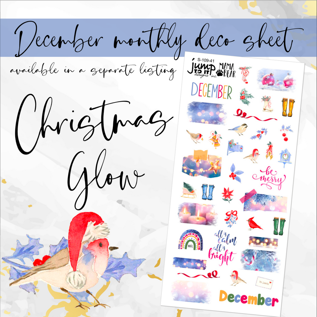 December Christmas Glow Deco sheet - planner stickers          (S-109-41)