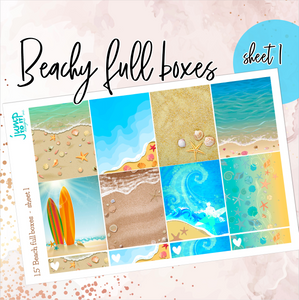 Beachy summer full boxes - planner stickers Erin Condren Happy Planner
