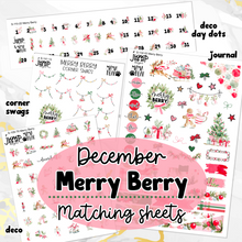 Load image into Gallery viewer, New Release December Merry Berry Planner Stickers – Matching Extras + Bundle &amp; Save!