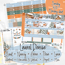 Load image into Gallery viewer, New Release January Snowy Hollow -for Laurel Denise Planner stickers -Scout/Portrait, Anne/Vertical, Nancy/Horizontal, Rose/Project, Luna &amp; Mini