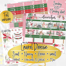 Load image into Gallery viewer, New Release December Merry Berry FOIL -for Laurel Denise Planner stickers -Scout/Portrait, Anne/Vertical, Nancy/Horizontal, Small/Mini