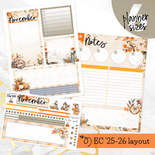 Load image into Gallery viewer, New Release November Thankful Hearts Notes monthly sticker -25/26 Erin Condren Vertical Horizontal 7"x9", Happy Planner Classic, Mini &amp; Big