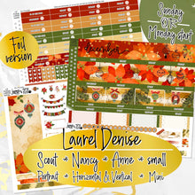 Load image into Gallery viewer, New Release December Poinsettia Glow FOIL -for Laurel Denise Planner stickers -Scout/Portrait, Anne/Vertical, Nancy/Horizontal, Small/Mini