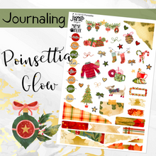Load image into Gallery viewer, New Release December Poinsettia Glow JOURNAL sheet - planner stickers (S-132-52)