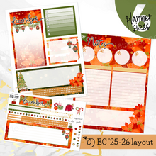 Load image into Gallery viewer, New Release December Poinsettia Glow Notes monthly sticker -25/26 Erin Condren Vertical Horizontal 7"x9", Happy Planner Classic, Mini &amp; Big