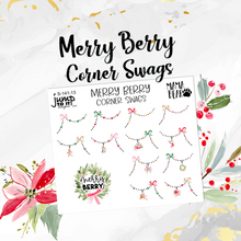 Load image into Gallery viewer, December Merry Berry Corner Swags planner stickers          (S-141-14)