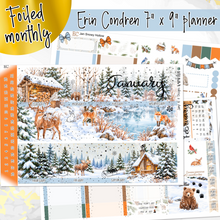 Load image into Gallery viewer, New Release January Snowy Hollow FOILED '27 monthly - Erin Condren Vertical Horizontal 7"x9"